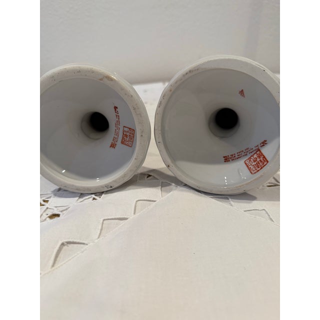 Vintage Hand Painted Fisheye Candle Holders- Set of 2 For Sale - Image 9 of 9