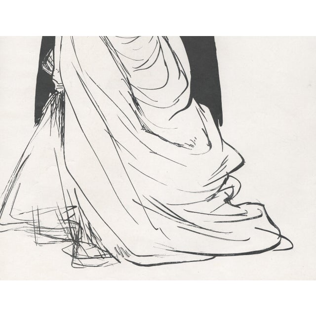 1950s 1951 Set of 2 French Fashion Prints...Dior, Balenciaga, Matted For Sale - Image 5 of 7