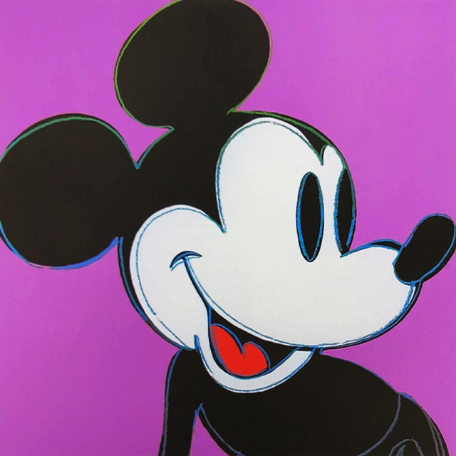 Andy Warhol "Mickey Mouse" Purple Limited Series Lithograph by Leo Castelli New York. License: Andy Warhol LTD Foundation....