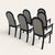 Bring timeless design into your home with this set of six Italian Postmodern dining chairs in black lacquered solid wood...