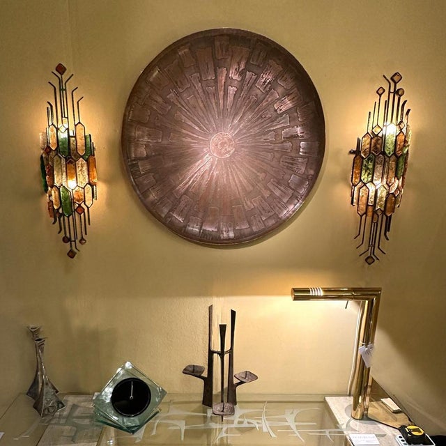 Large Etched Copper Wall Plate from Valentien, 1960s For Sale - Image 11 of 12