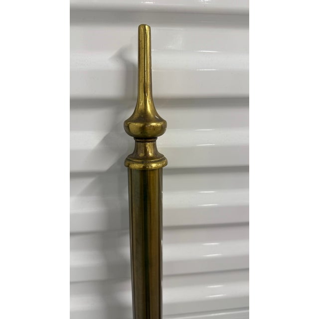 1970s Hollywood Regency Burlwood and Brass Headboard Attributed to Mastercraft, C. 1970s For Sale - Image 5 of 12