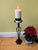 Pair of large antique cast iron candle sticks/candle stands/candle holders