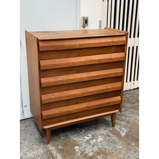 Mid-Century Modern Lane Furniture First Edition Mid-Century Tallboy Dresser For Sale - Image 3 of 12
