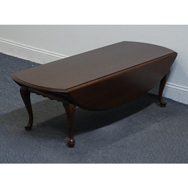Late 20th Century Ethan Allen Georgian Court Solid Cherry Traditional Style 50" Accent Drop Leaf Coffee Table 11-8161 For Sale - Image 5 of 12