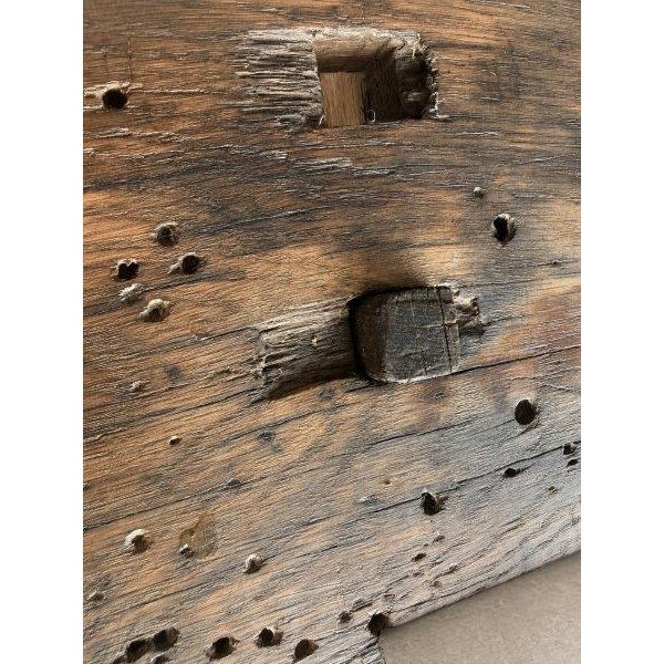 Antique 19th-Century Primitive Blue-Painted Carpenter's Workbench / Console Table For Sale - Image 10 of 13