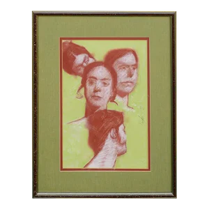 Four Faces - Vintage Portrait Study in Red & Green by Clayton Anderson