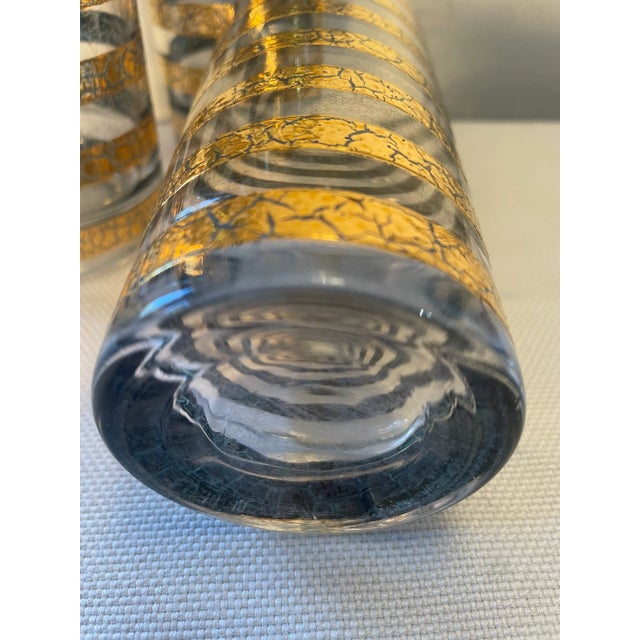 1960s 1960's Culver "Regiment" Green and Gold Highball Glasses - a Set of 4 For Sale - Image 5 of 9