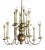 Brass 12-Light Pendant Chandelier, Italy, 1950s For Sale
