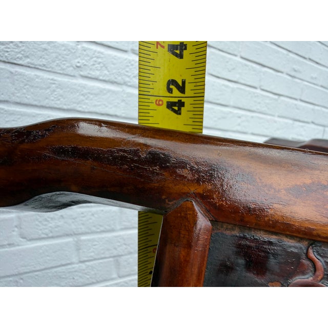 19th Century Pair of Chinoiserie Style Carved Wood Hall Chairs For Sale - Image 9 of 16