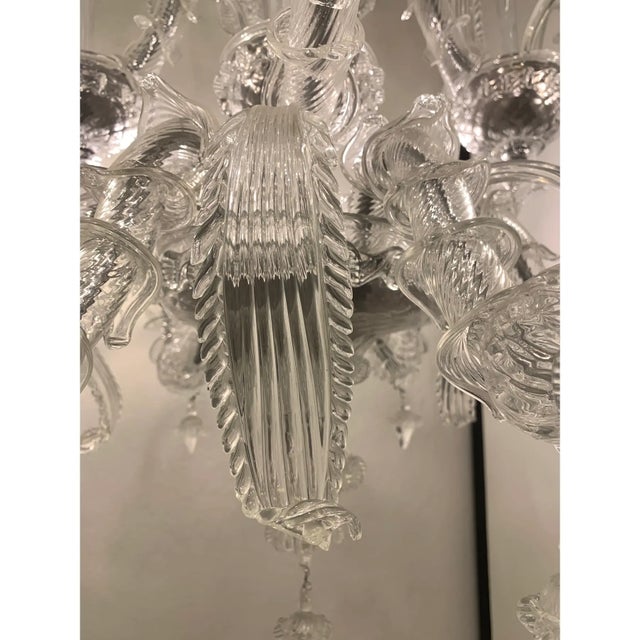 Murano Chandelier in Transparent Glass For Sale - Image 10 of 12