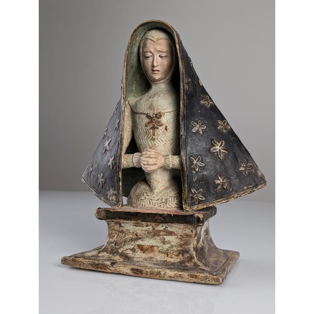 Mater Dolorosa Sculpture in Polychrome Terracotta, 18th Century For Sale - Image 17 of 18