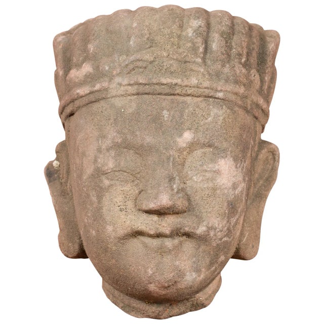 Mid 19th Century Chinese Qing Dynasty Period Carved Head Sculpture of an Official For Sale - Image 11 of 11