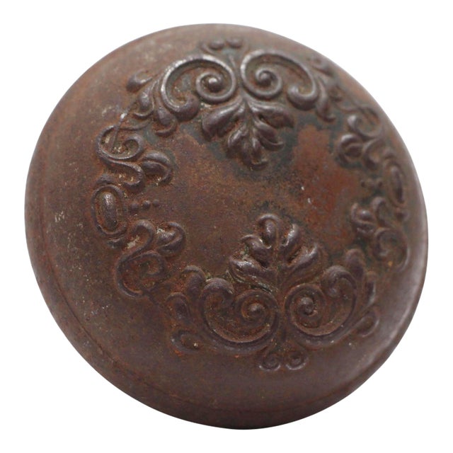 Antique Vittoria Cast Iron Single Entry Door Knob For Sale
