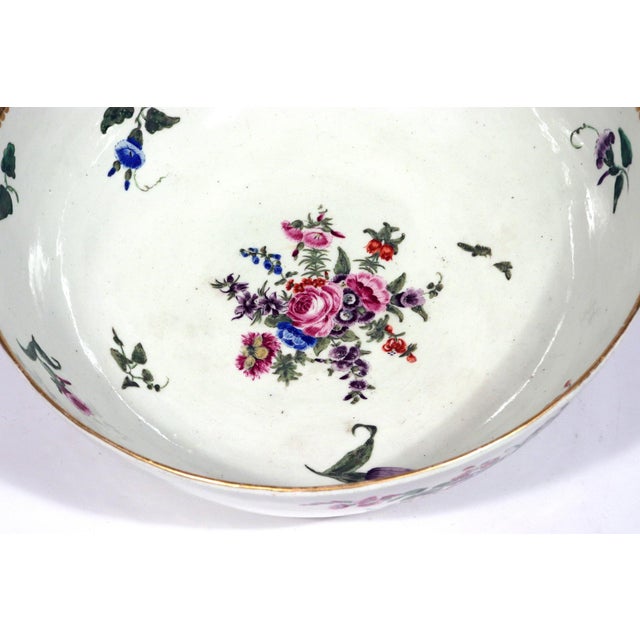 18th-Century First Period Worcester Porcelain Botanical Punch Bowl For Sale - Image 10 of 18