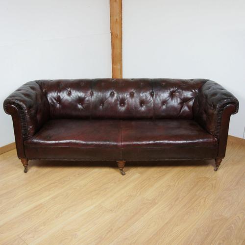 Victorian Leather Chesterfield Sofa For Sale - Image 4 of 16