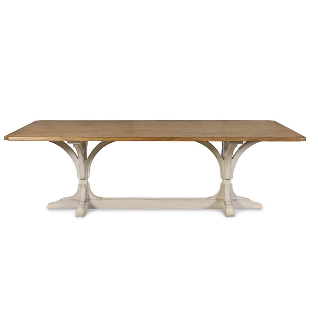 The 18th-century inspired Italian trestle based table showcases the rustic charm and practical design typical of Italian...