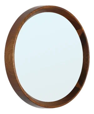 Crystal Glass and Oak Wood Mirror from Luxus Vittsjö, 1960s