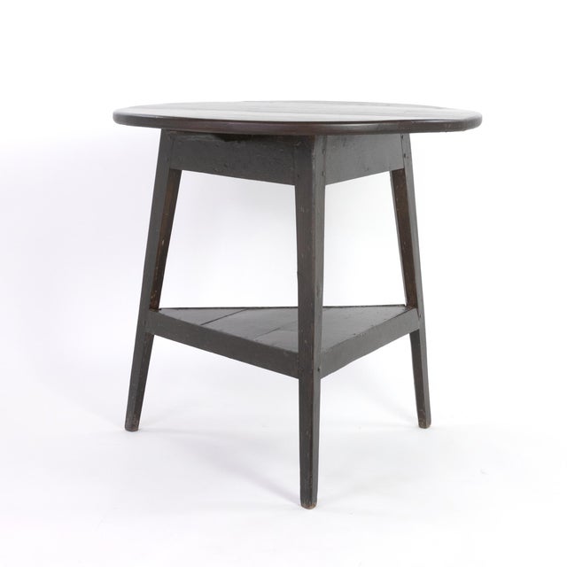 Mid 19th Century Mid 19th Century English Rustic Painted Cricket Table with Triangular Lower Shelf For Sale - Image 5 of 6