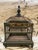 Gorgeous Italian handmade dome design, wood and wire footed birdcage, delicately hand painted with botanical motifs.