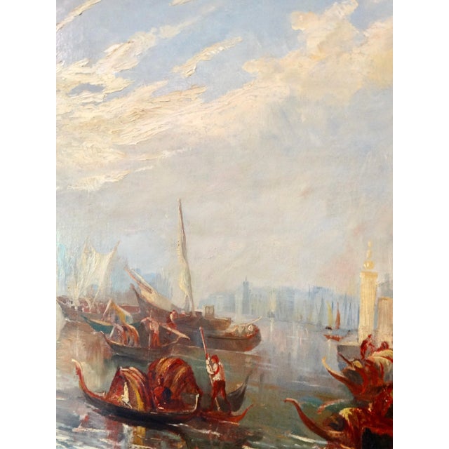 Antique Oil Painting Venice Francis Moltino (1818 - 1874) Listed Artist For Sale - Image 6 of 11