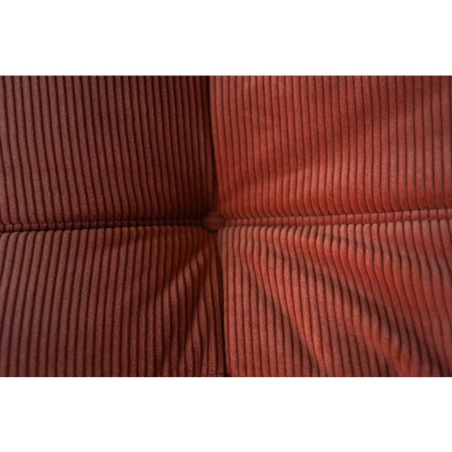 Textile Togo Lounge Chair in Coral Corduroy by Michel Ducaroy for Ligne Roset For Sale - Image 7 of 16