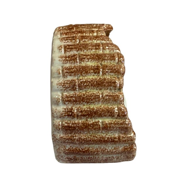 Traditional Early 20th Century Petite Majolica Swan and Bamboo Wall Hanger For Sale - Image 3 of 7