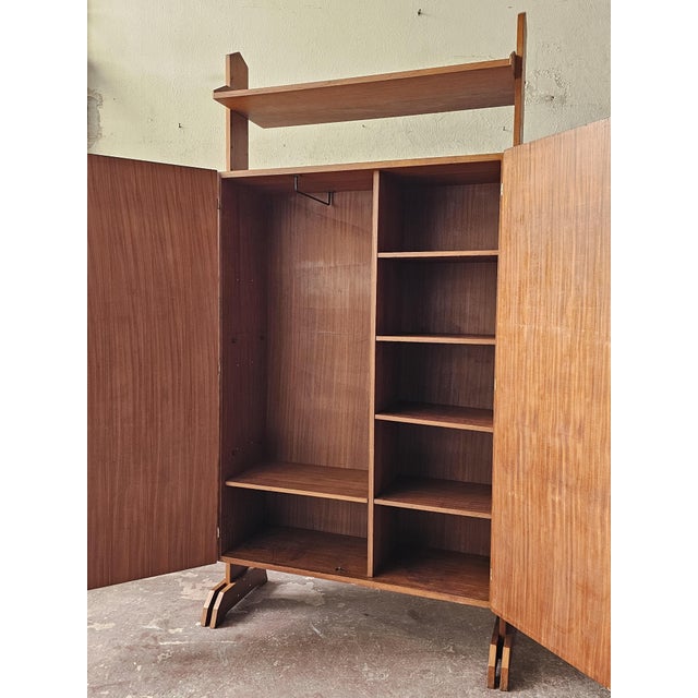 Vintage Italian Teak Wardrobe, 1960s For Sale - Image 10 of 12