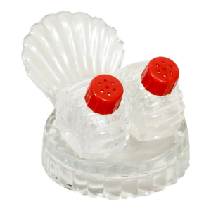 1950’s Glass Scallop Shell Salt and Pepper Shaker Set