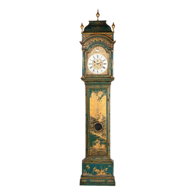 Gilt-Lacquer Longcase Clock by William Kipling, London, 1720 For Sale
