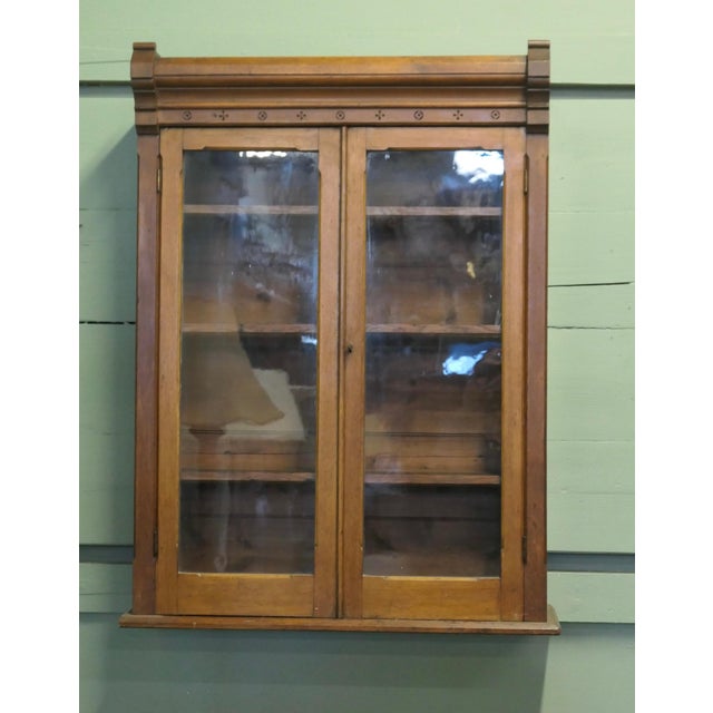 Arts and Crafts Wall Hanging Glazed Cabinet For Sale - Image 3 of 8