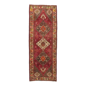 Mid 20th Century Vintage Persian Ghashghaei Rug, 03'08 X 09'09