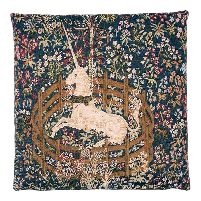 Captive Unicorn Tapestry Cushion With Feather Filler - 46x46cm (18"x18") For Sale