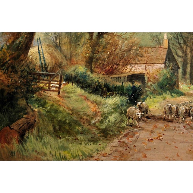 Brown Henry Charles Fox, Driving Sheep, Plaisters Lane, Sutton Poyntz, Dorset, 1918, Watercolour, Framed For Sale - Image 8 of 18