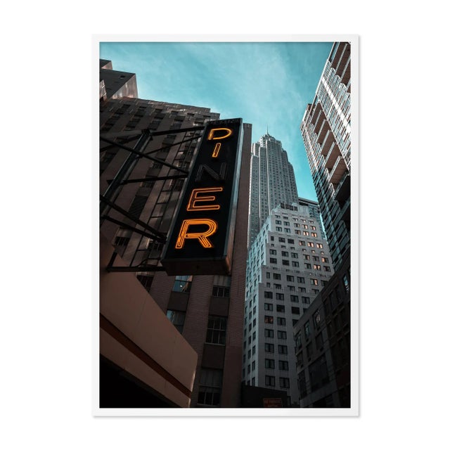 Contemporary Diner Sign by Alex Iby, Contemporary Photograph in White, Large For Sale - Image 3 of 3