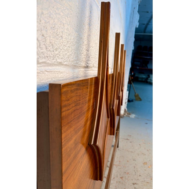 Mid-Century Modern Queen-Sized Sculptural Headboard in Walnut For Sale - Image 9 of 14