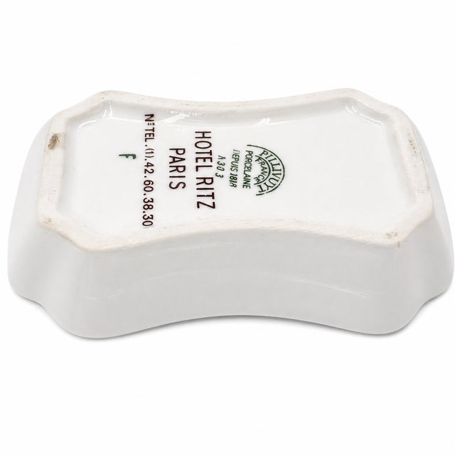 Vintage Ritz Paris Hotel White Porcelain Ashtray Soap Dish For Sale - Image 4 of 10