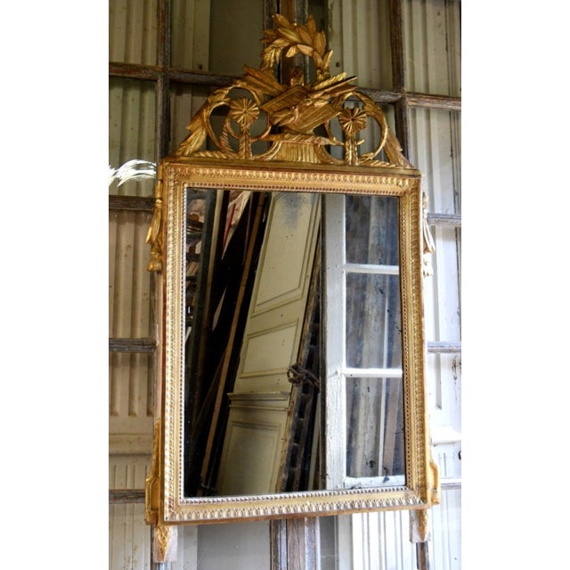 Louis XVI Gilt Wood Mirror For Sale - Image 4 of 4