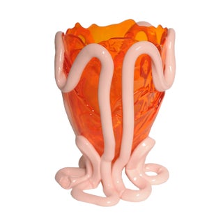 Clear Orange and Pastel Pink Indian Summer Vase by Gaetano Pesce for Fish Design For Sale