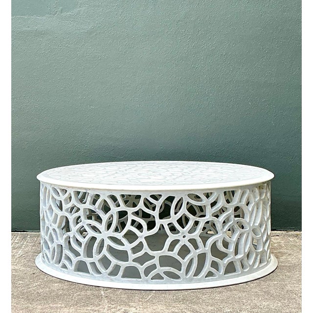 Vintage Baker Pierced Bangle Stone Coffee Table For Sale - Image 10 of 12