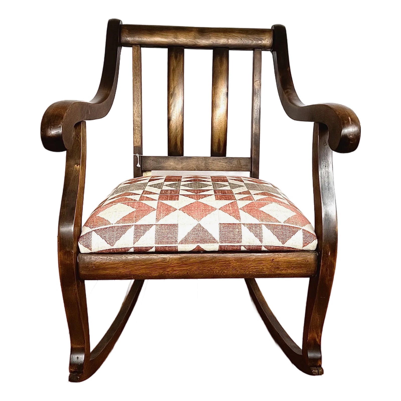 Vintage Empire Style Parlor Rocking Chair – Newly Reupholstered | Chairish