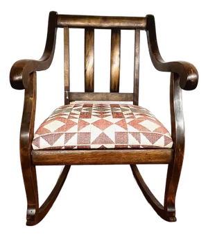 Vintage Empire Style Parlor Rocking Chair – Newly Reupholstered