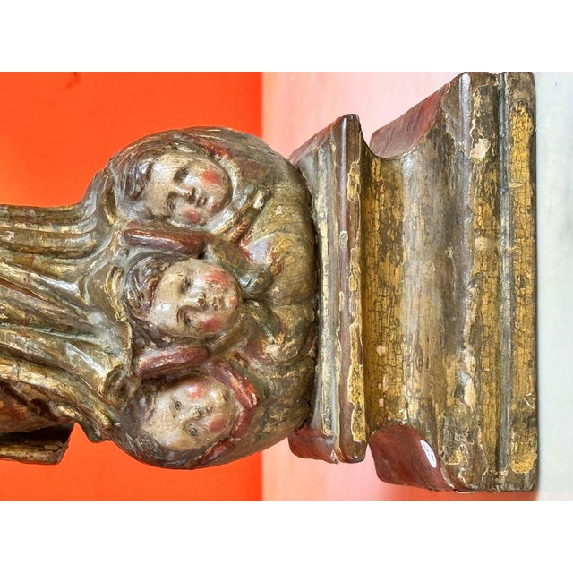 Our Lady of the Rosary with Child in Polychrome Wood For Sale - Image 10 of 14