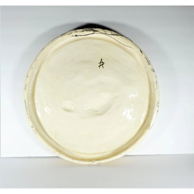 Large Vintage Round Italian Pottery Madonna and Child Plaque For Sale In San Francisco - Image 6 of 7