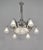 Aubin Ollier & Verreries des Hanots A large 1925-1930 French art deco chandelier in nickel plated bronze or solid brass...