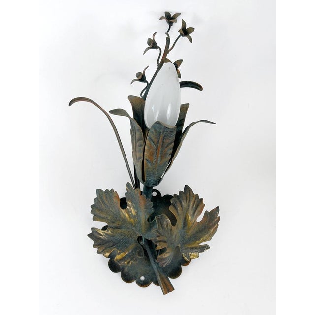 1970s Vine Leaves Sconces from Honsel Leuchten, Germany, 1970s, Set of 2 For Sale - Image 5 of 18