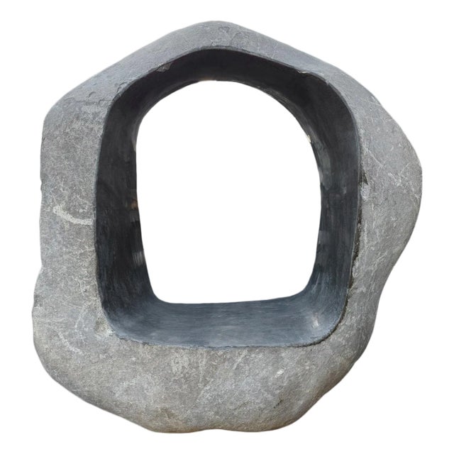 Vintage Giant Stone Boulder Hole Bench For Sale