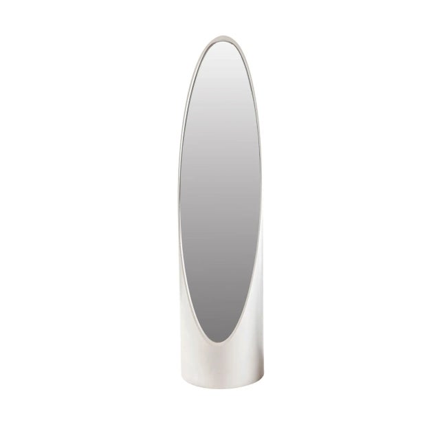 Lipstick Table Mirror in White, Italy, 1970s For Sale - Image 5 of 5