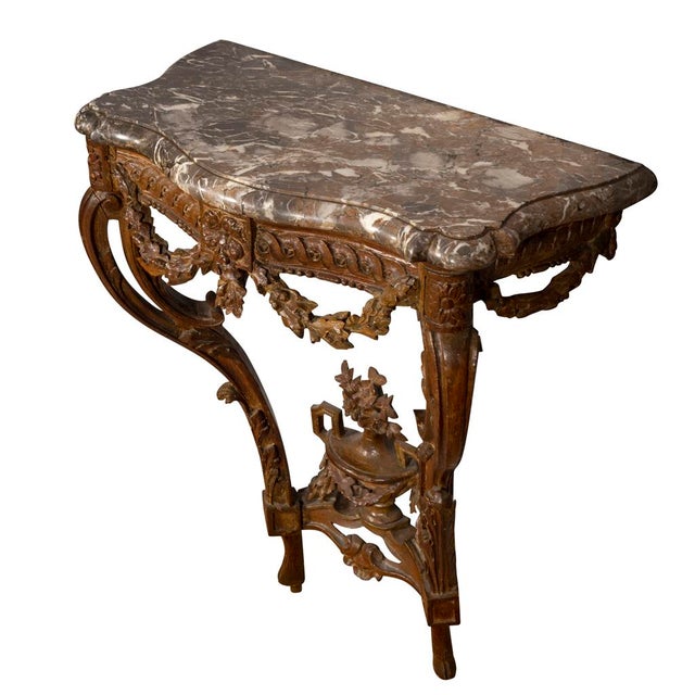 Louis XVI Waxed Oak Console Table For Sale - Image 4 of 13