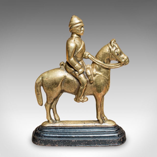 Metal Pair of Antique Mounted Horse Rider Bookends, English, Book Rests, Victorian For Sale - Image 7 of 10